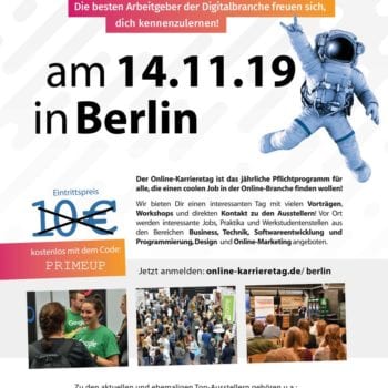 Flyer für den Online Karrieretag in Berlin 14.11.2019